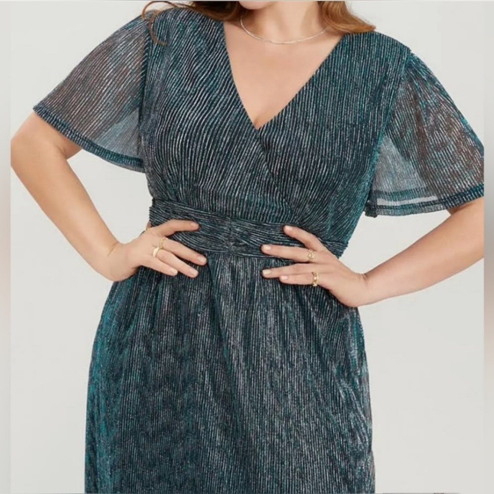BloomChic Teal Midi Dress - Picture 7 of 9